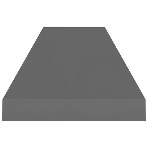 Væghylder 2 stk. 90x23,5x3,8 cm MDF grå højglans
