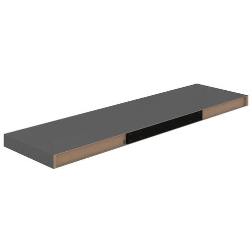 Væghylder 2 stk. 90x23,5x3,8 cm MDF grå højglans