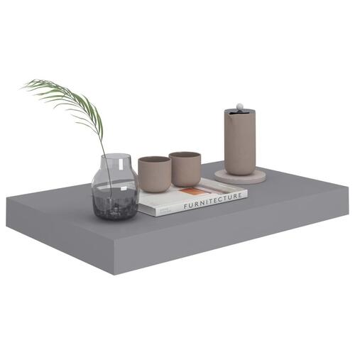 Væghylder 2 stk. 40x23x3,8 cm MDF grå