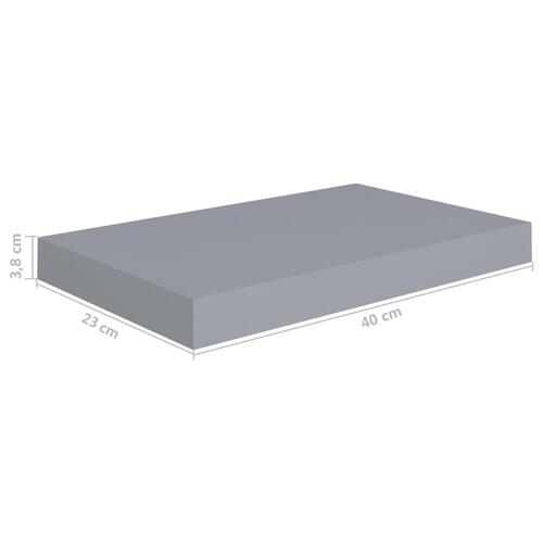 Væghylder 2 stk. 40x23x3,8 cm MDF grå