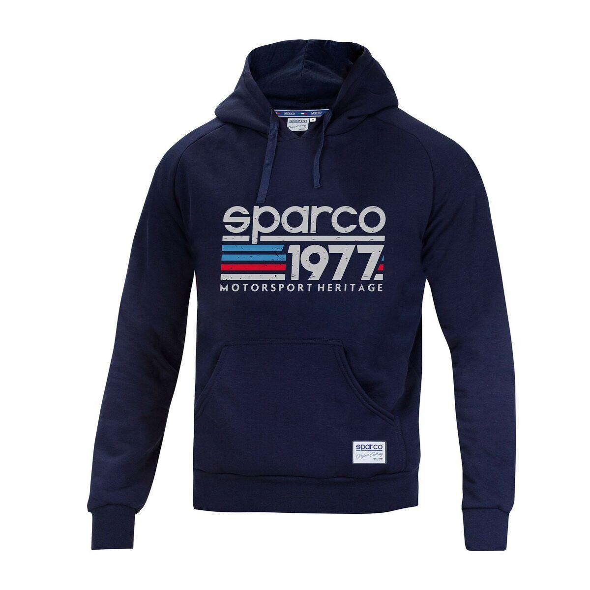 Hættetrøje til Mænd Sparco 1977 Mørkeblå XL XL