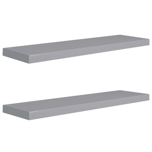 Væghylder 2 stk. 90x23,5x3,8 cm MDF grå