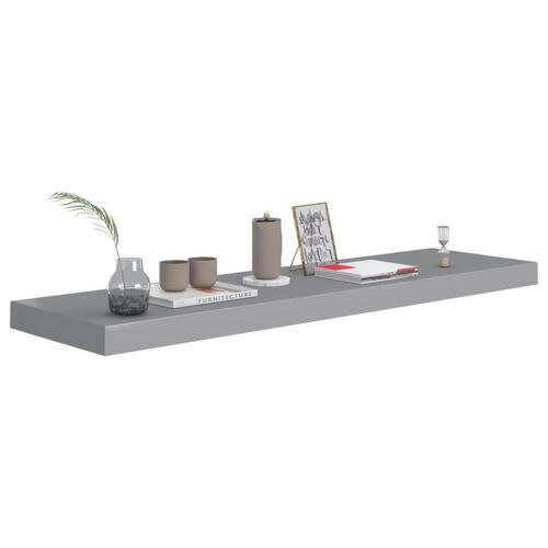 Væghylder 2 stk. 90x23,5x3,8 cm MDF grå