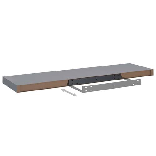 Væghylder 2 stk. 90x23,5x3,8 cm MDF grå