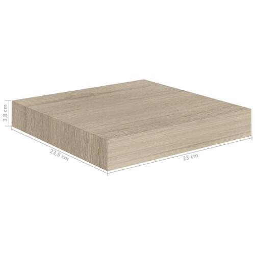 Væghylder 4 stk. 23x23,5x3,8 cm MDF egetræsfarve
