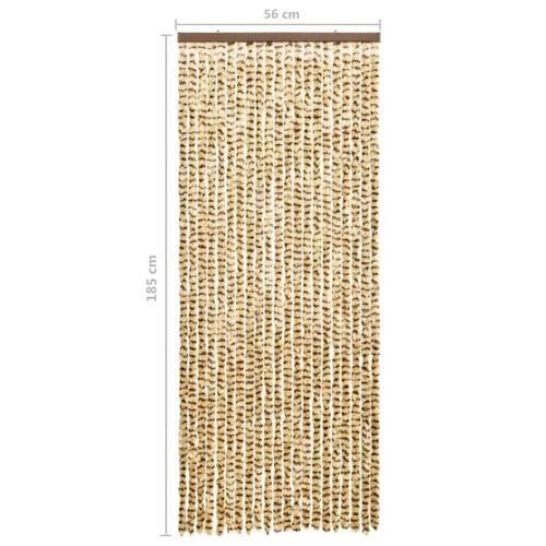 Insektgardin 56x185 cm chenille beige og brun
