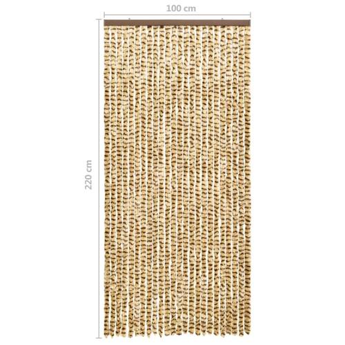 Insektgardin 100x220 cm chenille beige og brun