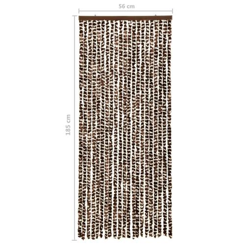 Insektgardin 56x185 cm chenille brun og hvid