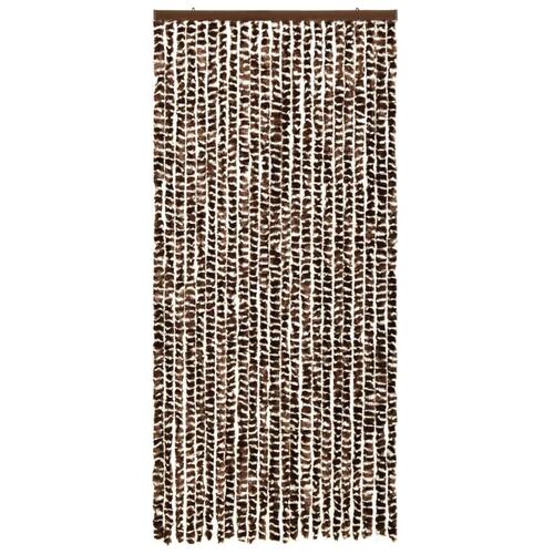 Insektgardin 90x220 cm chenille brun og hvid