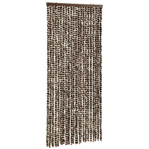 Insektgardin 90x220 cm chenille brun og hvid