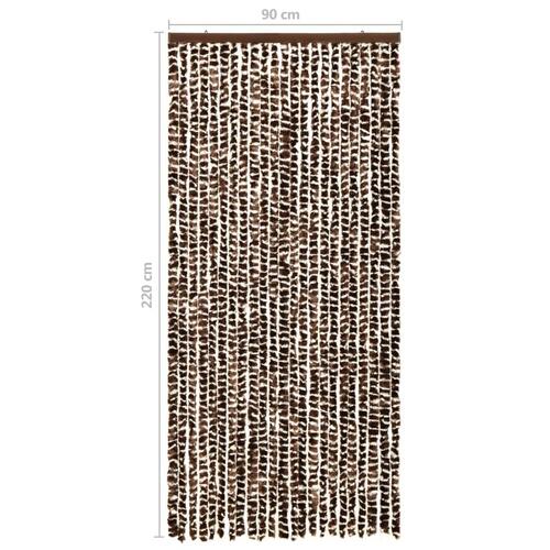 Insektgardin 90x220 cm chenille brun og hvid