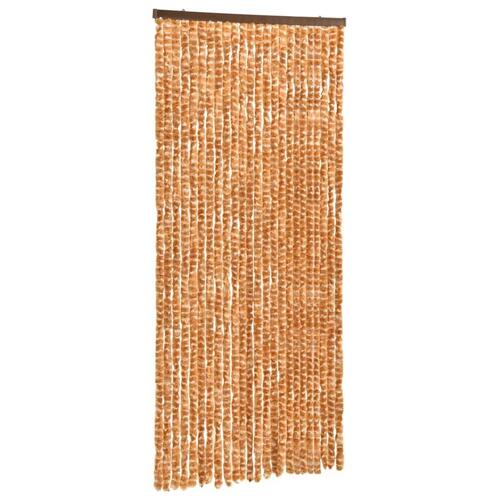 Insektgardin 100x220 cm chenille okker og hvid