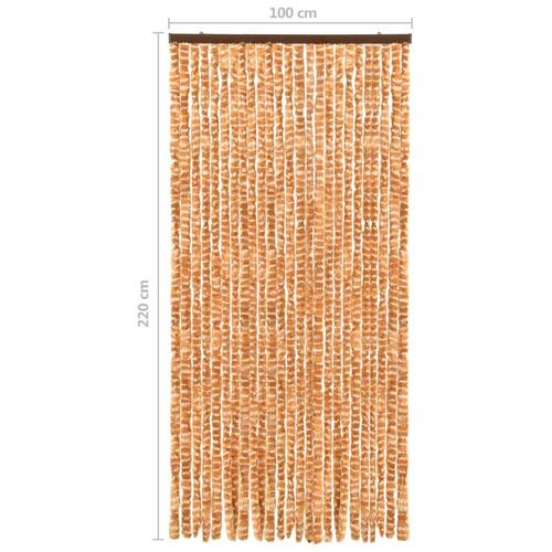 Insektgardin 100x220 cm chenille okker og hvid