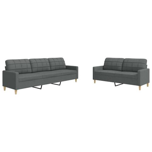 2 personers sofa stof mørkegrå