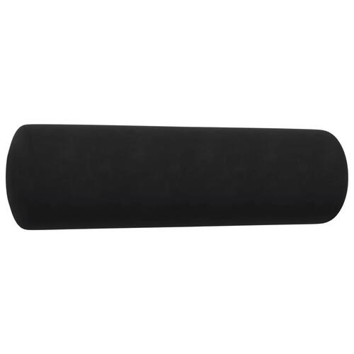 3 personers sofa med hynder og bolsterpuder velour sort