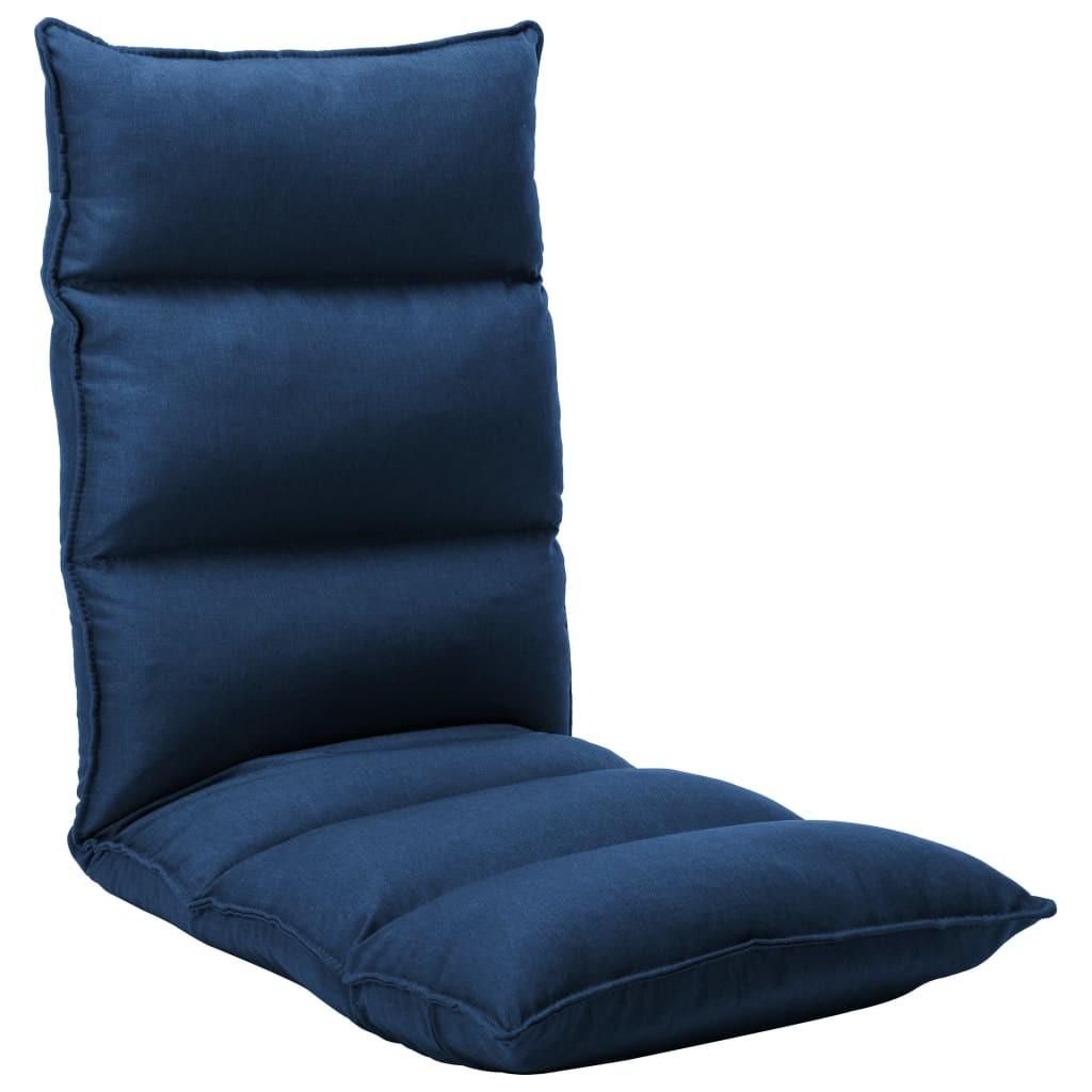 Foldbar gulvstol stof blå