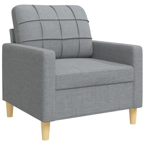 3 personers sofa med pyntepuder stof lysegrå