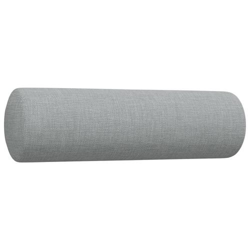 3 personers sofa med pyntepuder stof lysegrå