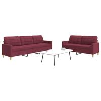 2 personers sofa stof vinrød