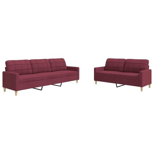2 personers sofa stof vinrød