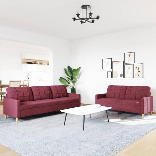 2 personers sofa stof vinrød