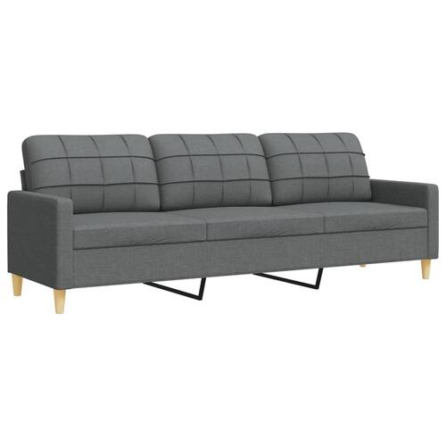 2 personers sofa med pyntepuder stof mørkegrå