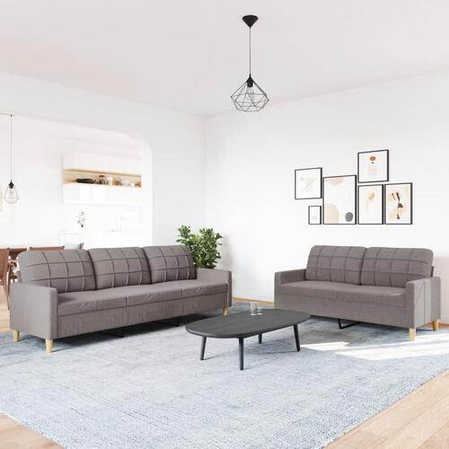 2 personers sofa stof gråbrun