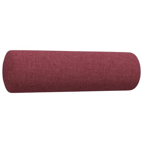 2 personers sofa med pyntepuder stof vinrød