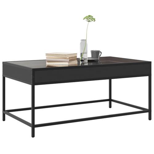 Sofabord med Infinity LED-lys 90x50x41 cm sort