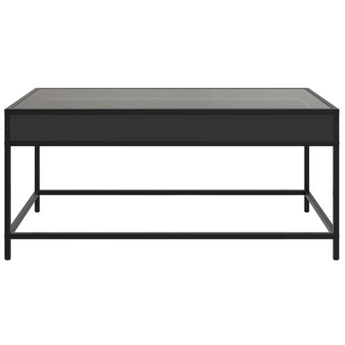 Sofabord med Infinity LED-lys 90x50x41 cm sort