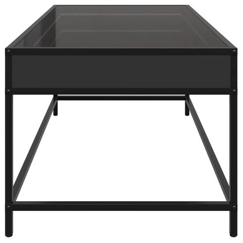 Sofabord med Infinity LED-lys 90x50x41 cm sort