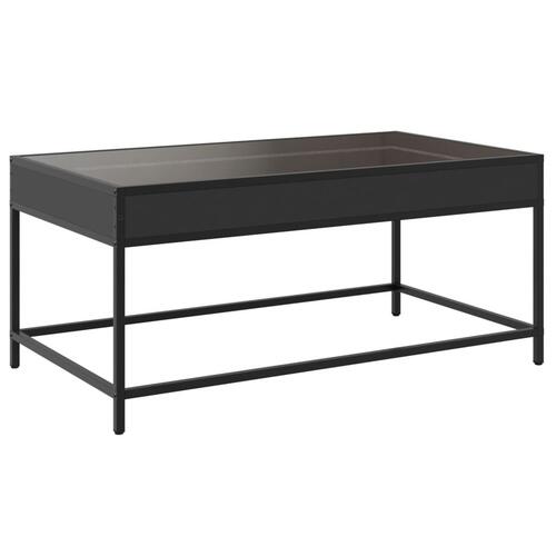 Sofabord med Infinity LED-lys 90x50x41 cm sort