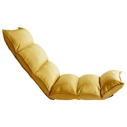 Foldbar gulvstol stof sennepsgul