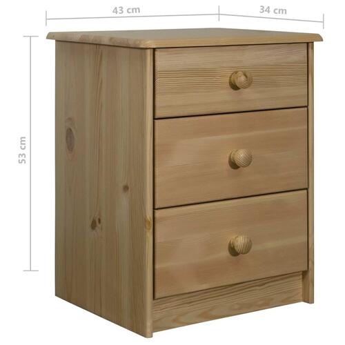 Kommode 43x34x53 cm massivt fyrretræ