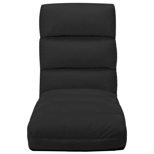 Foldbar gulvstol kunstlæder sort