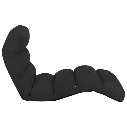 Foldbar gulvstol kunstlæder sort