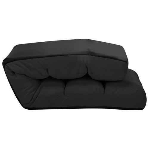 Foldbar gulvstol kunstlæder sort