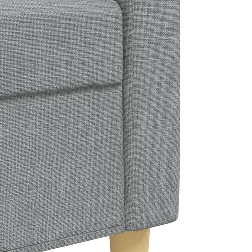 Sofasæt 4 dele med fodskammel stof lysegrå