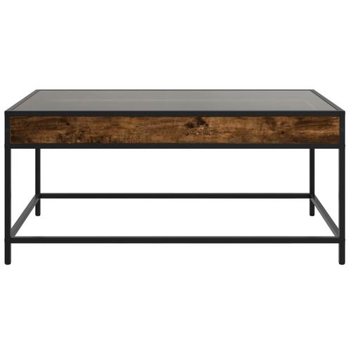 Sofabord med Infinity LED-lys 90x50x41 cm røget egetræsfarve