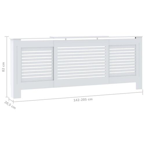 Radiatorskjuler 205 cm MDF hvid