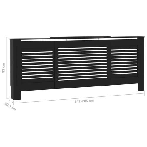 Radiatorskjuler 205 cm MDF sort