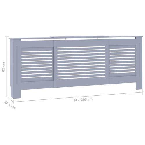 Radiatorskjuler 205 cm MDF grå