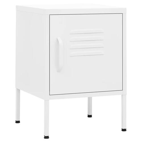 Natborde 2 stk. 35x35x51 cm stål hvid
