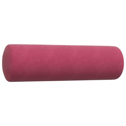 2 personers sofa med hynder og bolsterpuder velour vinrød