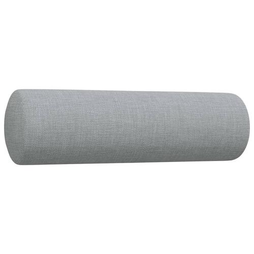 Sofasæt 4 dele med fodskammel og pyntepuder stof lysegrå