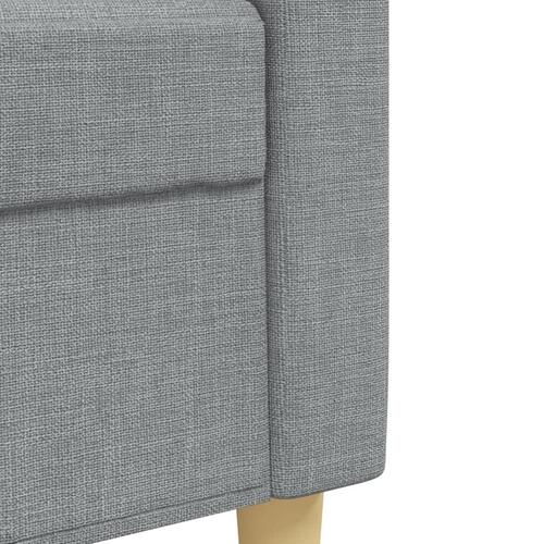 Sofasæt 4 dele med fodskammel og pyntepuder stof lysegrå