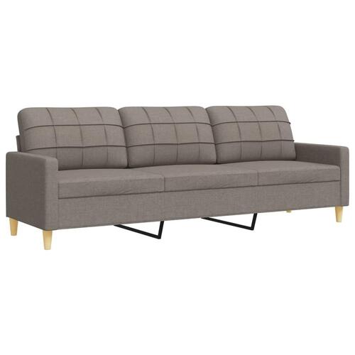 Sofasæt 4 dele med fodskammel og pyntepuder stof gråbrun