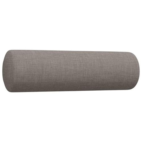 Sofasæt 4 dele med fodskammel og pyntepuder stof gråbrun