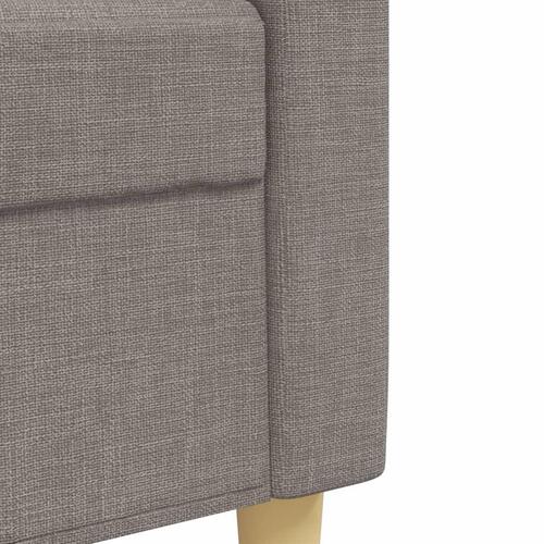 Sofasæt 4 dele med fodskammel og pyntepuder stof gråbrun