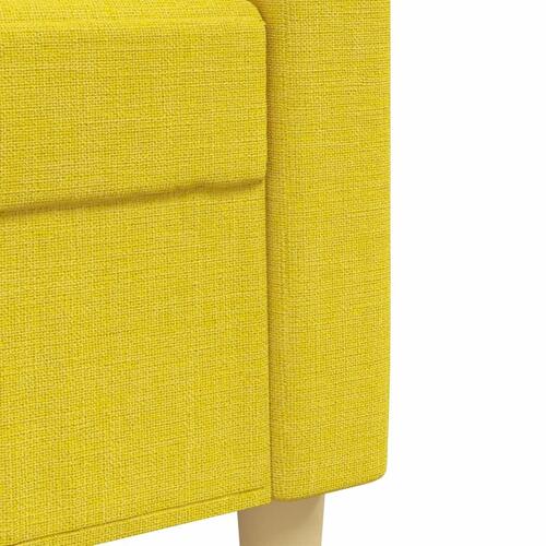 3 personers sofa med fodskammel stof lysegul